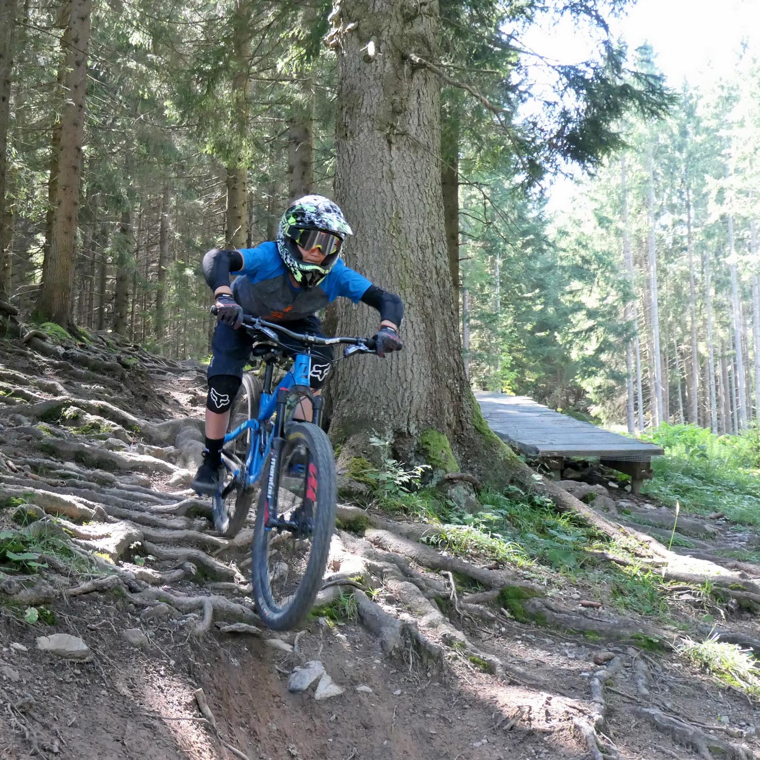 Der Bikepark in Hindelang ist ruppig aber es gibt krasse Wurtzeltrails und Features die uns fast alleine gehören. MTB Camp Hindelang für Kinder und Jugendliche